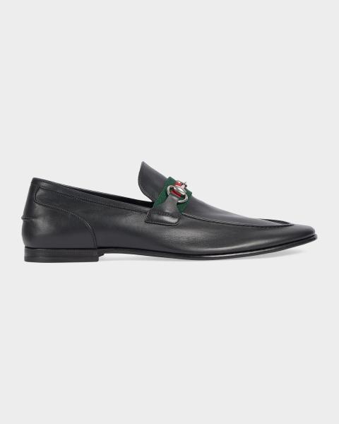 Gucci Men's Henry Leather Penny Loafers | Neiman Marcus