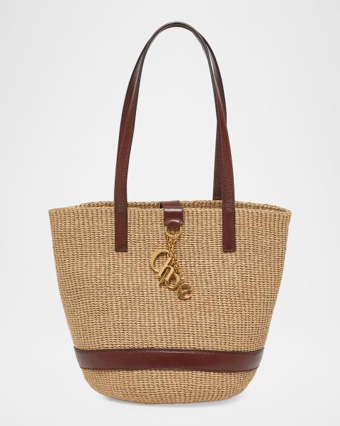 Loro Piana Cabas Sesia Canvas & Leather Bag | Neiman Marcus
