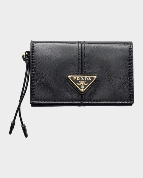 Prada Printed Saffiano Leather Card Holder | Neiman Marcus
