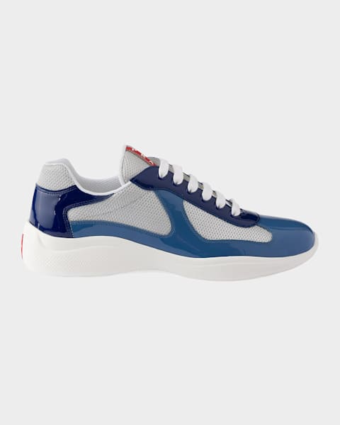 Prada Men's Prax 2.0 Leather Low-Top Sneakers | Neiman Marcus