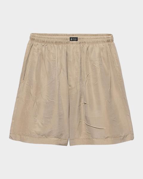 Ferragamo Men's Silk Stretch Bermuda Shorts | Neiman Marcus