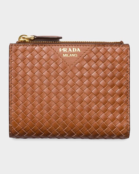 Prada Woven Leather Wallet | Neiman Marcus