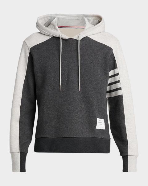 Thom Browne Men's 4 Bar Ottoman Zip Hoodie | Neiman Marcus