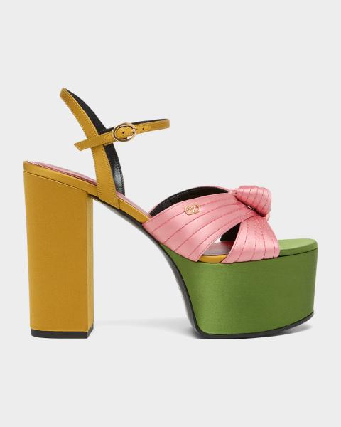 Valentino Garavani 115mm VLogo Signature Metallic Leather Platform