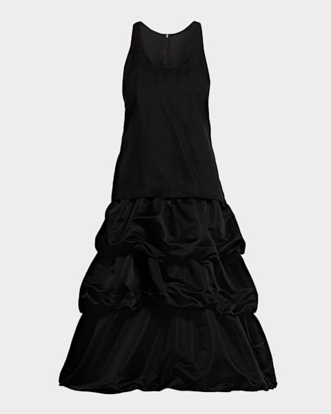 Burberry Tabitha Check-Trim Drawstring Mini Dress | Neiman Marcus