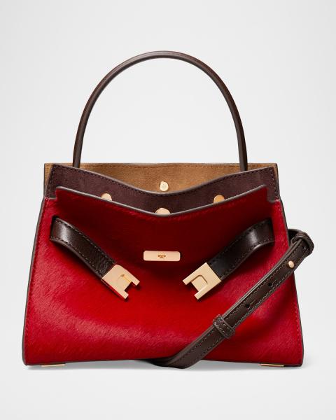レディピッグ Tory Burch Lee Radziwill Croc-Embossed Leather Top-Handle Bag