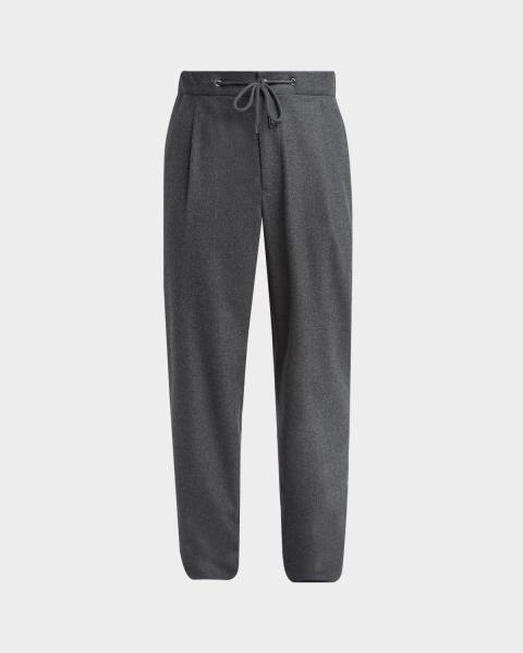 Emporio Armani Seersucker Mid-Rise Straight-Leg Pants | Neiman Marcus