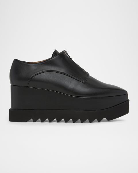 Stella McCartney Elyse Croc-Embossed Patent Platform Loafers