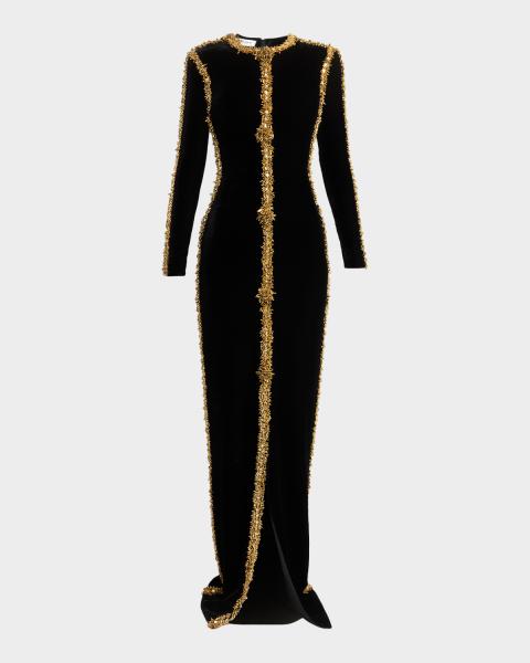L'AGENCE Sutton Beaded-Strap Maxi Dress