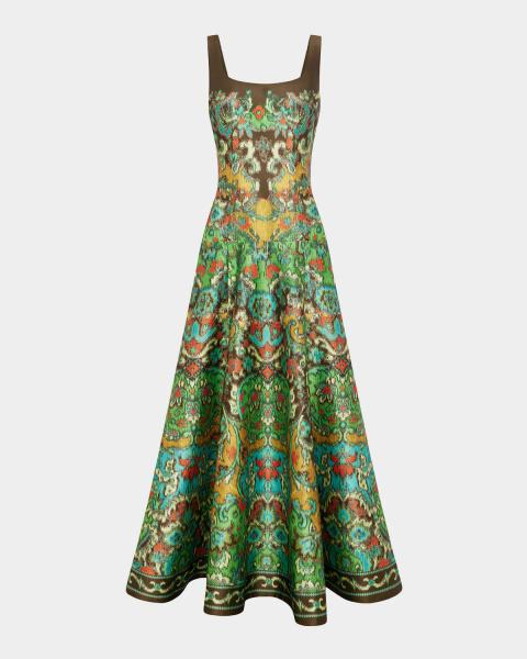 A.L.C. Scarlett Floral Gathered Scarf Halter Gown