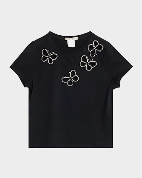 ALICE + OLIVIA Evan Embellished Short-Sleeve T-Shirt | Neiman Marcus