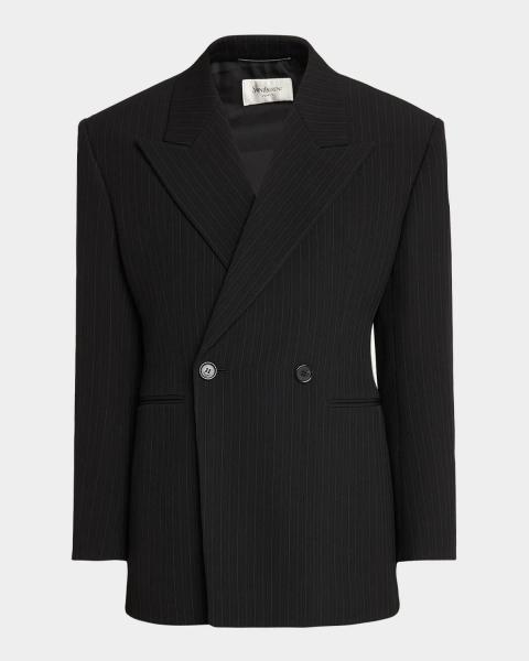 Jil Sander Men's Leather Single-Breasted Long Sport Coat | Neiman