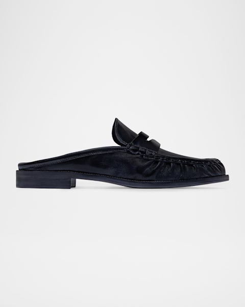 Jil Sander Sabot Leather Loafer Mules | Neiman Marcus