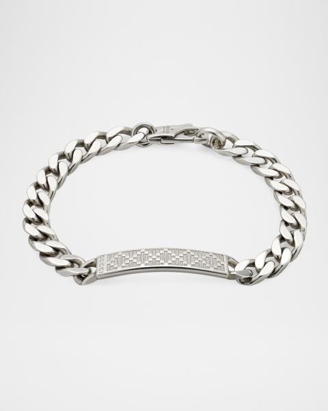 Gucci Men's Gucci Interlocking Sterling Silver Curb Chain Bracelet