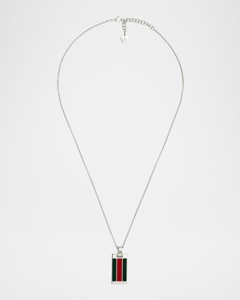 Gucci Men's Gucci Tag Necklace, Silver | Neiman Marcus