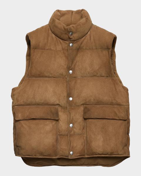 ジャケット・アウター Polo Ralph Lauren down vest M brown Polo Ralph Lauren Men's Suede Zip Vest | Neiman Marcus