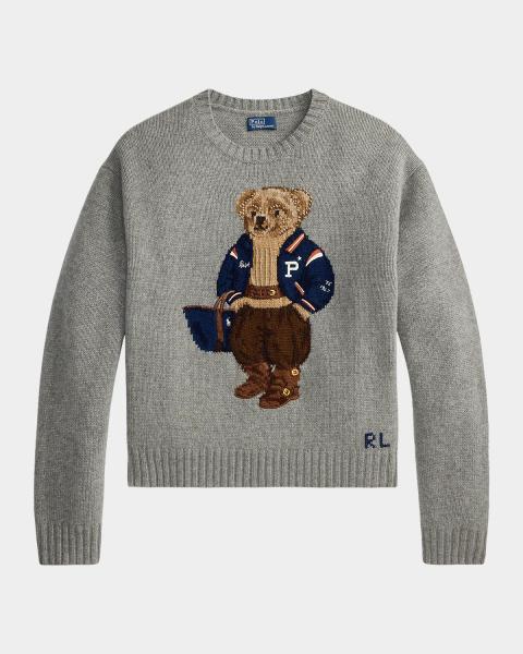 Polo Ralph Lauren Polo Bear Cotton Crewneck Sweater | Neiman Marcus