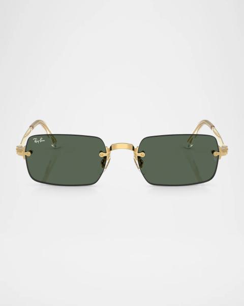 Bottega Veneta Men's BV1469S-002 Metal Rectangle Sunglasses