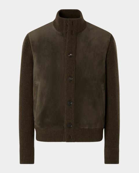 Brioni Men's Cashmere Jacquard Full-Zip Sweater | Neiman Marcus