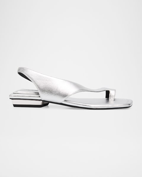 Gucci GG Marmont Leather Thong Sandals | Neiman Marcus