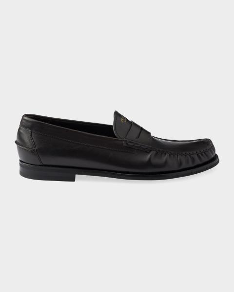 Prada Men's Shuffle Antiqued Leather Laced Shoes | Neiman Marcus