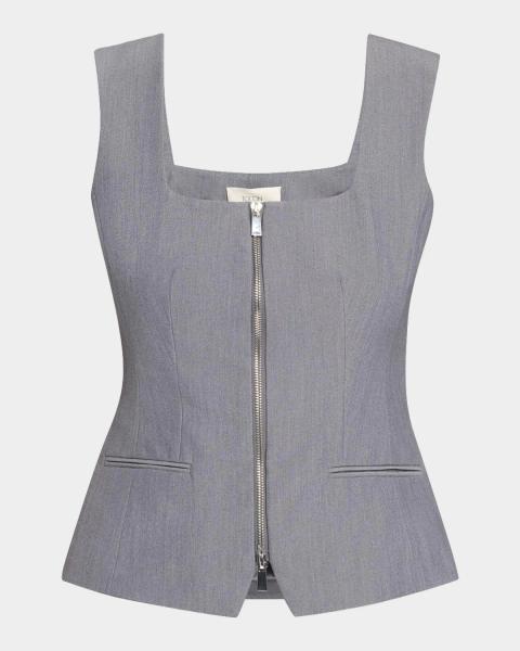 Veronica Beard Jessup Metallic Floral Vest | Neiman Marcus