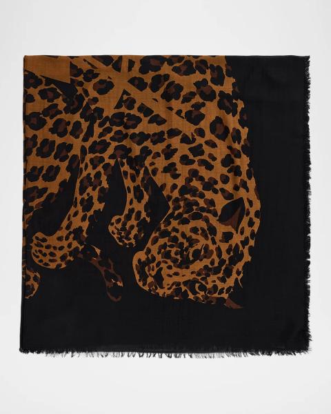 Saint Laurent YSL Large Silk Scarf | Neiman Marcus