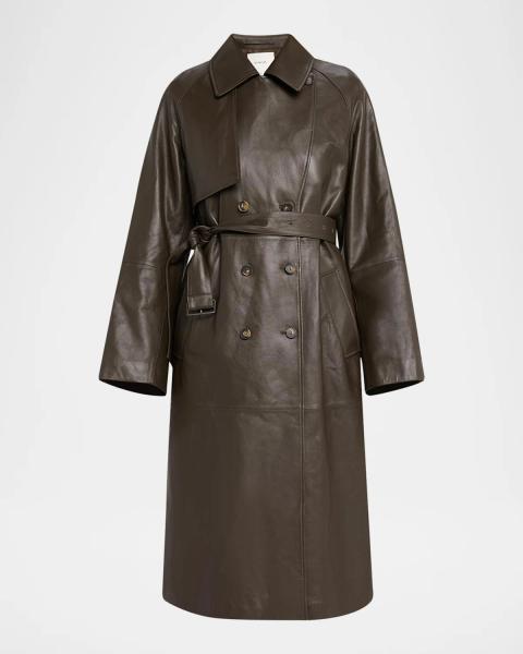 Giorgio Armani Belted Metallic Wrap Coat | Neiman Marcus