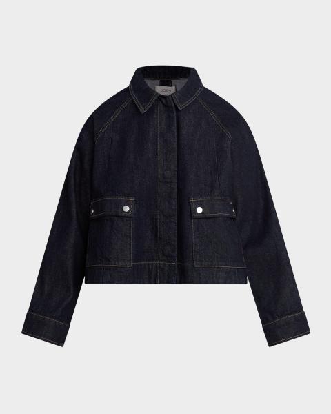 Erdem Tulip Applique Oversized Denim Jacket | Neiman Marcus