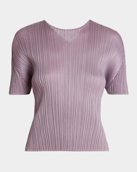 トップス PLEATS PLEASE MIST AUGUST Issey Miyake Mist August Pleats Cap-Sleeve Top | Neiman Marcus
