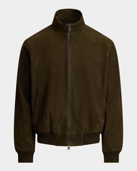 ジャケット・アウター Ermenegildo Zegna Corduroy Bomber Jacket ZEGNA Men's Suede Hidden-Zip Bomber Jacket | Neiman Marcus