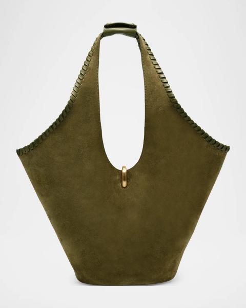Cult Gaia Kazia Beaded Suede Top-Handle Bag | Neiman Marcus
