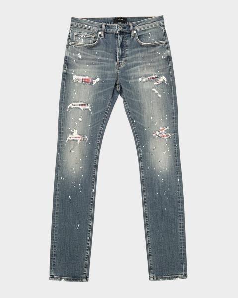 PURPLE Men's Oil Spill Skinny Jeans | Neiman Marcus