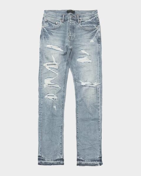 PURPLE Men's Dirty Fade Relaxed Boot-Cut Jeans | Neiman Marcus