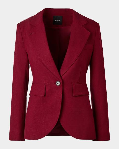 Giorgio Armani Textured Viscose Double-Breasted Blazer | Neiman Marcus