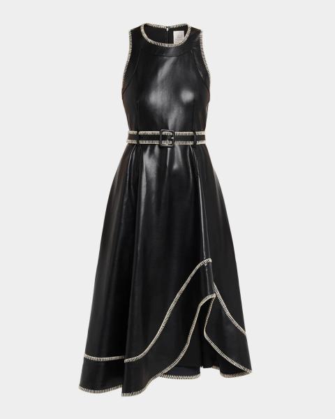 prada backless dress Satin Sable Suspender Midi Lined garment LABOR2025_MD_FOR_REAL 100 Percent Pure Silk Color:Basil