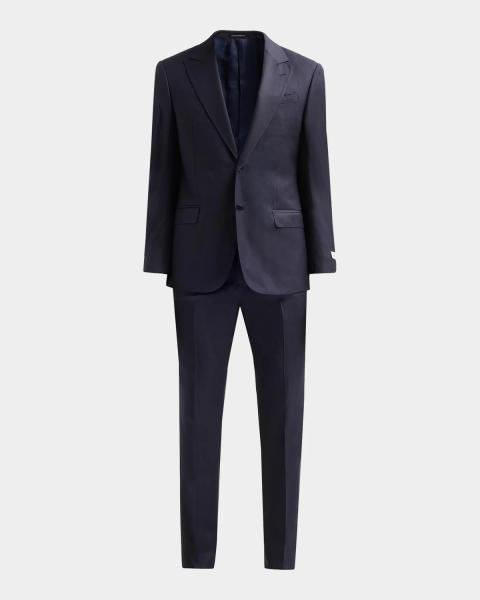 く*ま様 美品 EMPORIO ARMANI ダークネイビー スーツ セットアッ Emporio Armani Super 130s Wool Two-Piece Classic Fit Suit | Neiman