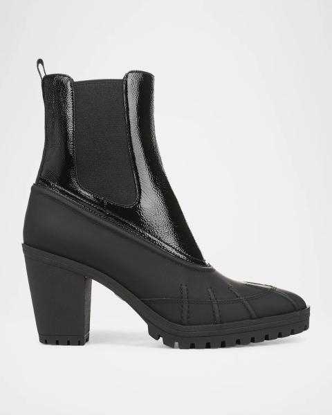 Saint Laurent Rainer Patent Leather Booties | Neiman Marcus