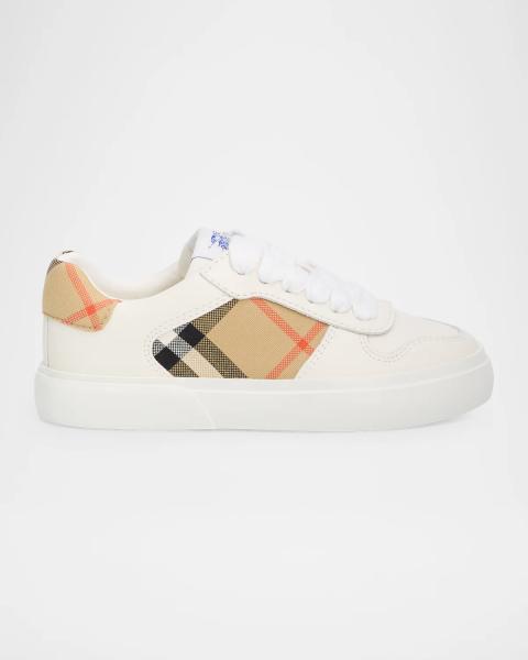 Burberry Kid's Cambridge Check Cotton Sneakers, Toddlers/Kids