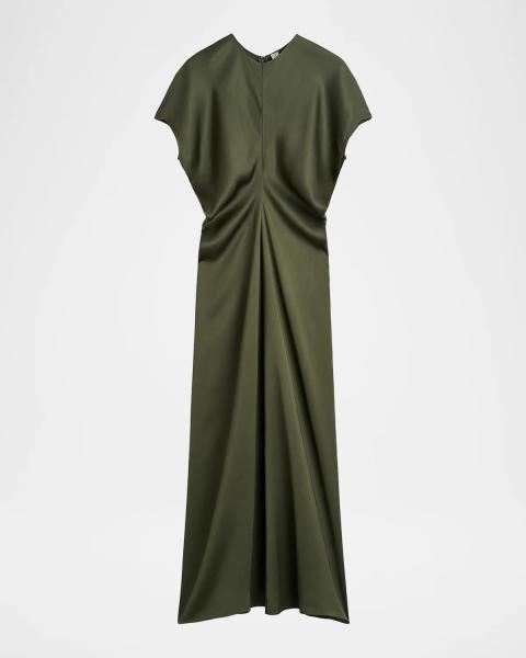 mcqueen green dress Floral Silk Midi Mcqueen collection