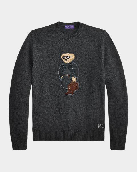 Polo Ralph Lauren Men's Polo Bear Linen-Cotton Sweater | Neiman Marcus