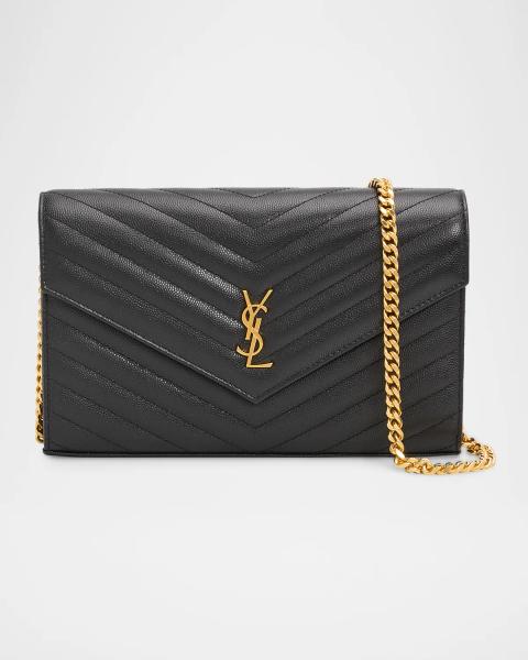 Saint Laurent Sunset Medium YSL Crossbody Bag in Croc-Embossed
