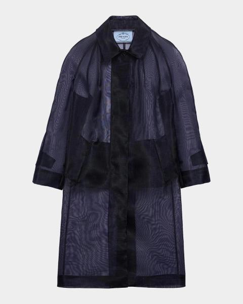Prada Floral-Print Re-Nylon Coat | Neiman Marcus