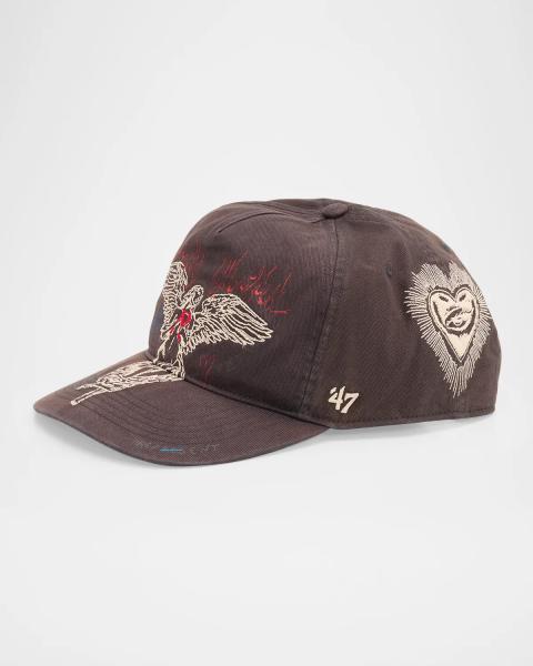 Amiri Men's Bones Stacked Trucker Hat | Neiman Marcus