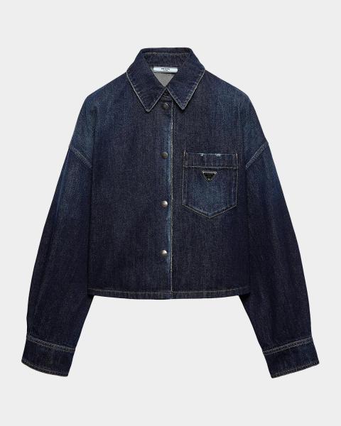 Prada Denim Blouson Jacket | Neiman Marcus