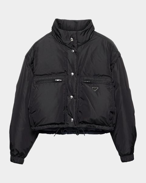 Prada Re-Nylon Hooded Down Jacket | Neiman Marcus