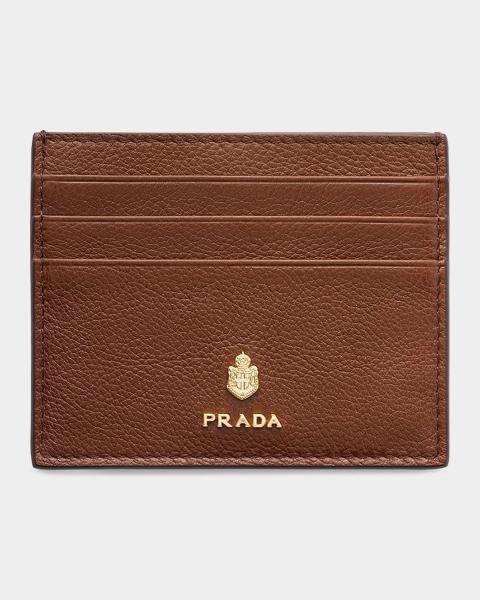 Prada Printed Saffiano Leather Card Holder | Neiman Marcus