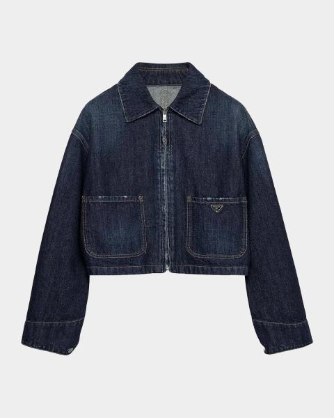 ALICE + OLIVIA Chloe Embellished Denim Jacket | Neiman Marcus