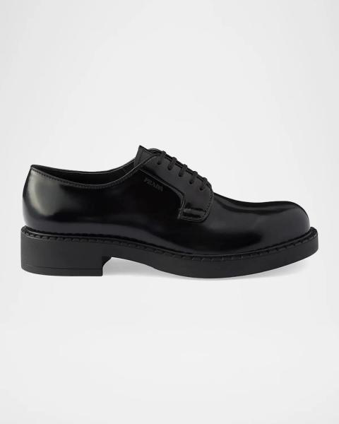 ブ*ナ様 プラダ PRADA / Brushed Leather Derby S Prada Men's Brushed Leather Derby Shoes | Neiman Marcus