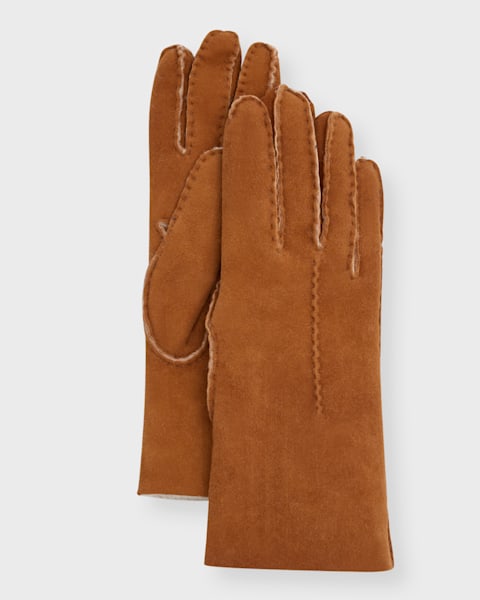 Versace Studded Lambskin Leather Gloves | Neiman Marcus
